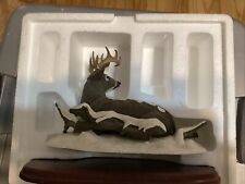Vintage Danbury Mint "Winter Stag" Whitetail Deer Sculpture Bob Travers