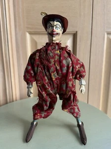 Rare Original Staudt Gunthermann Wind Up Clown Doing Splits Skater Toy - Works! - Picture 1 of 7
