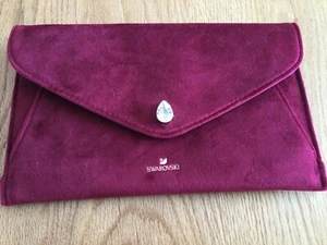 Swarovski NWOT Burgundy Faux Velvet Crystal Solitaire Clutch Bag - Picture 1 of 5