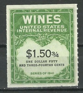 U.S. Einnahmen: 1951-1954. Weinsteuermarke RE195, postfrisch - Bild 1 von 2