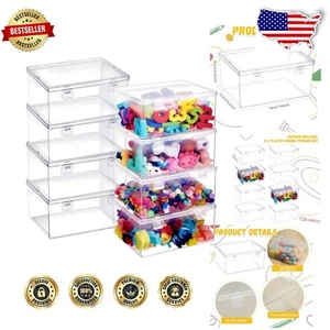 Versatile Plastic Storage Bins - 8 Stackable Containers for Easy Toy Management - Picture 1 of 8