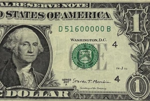 Low Serial Numbers fancy serial number 1 dollar billD51600000B FW - Picture 1 of 6