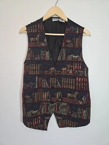 Cabin Creek Wandteppich Bibliothekar Regal Bücher Weste Knopfleiste hinten zum Binden Größe 1X - Bild 1 von 7