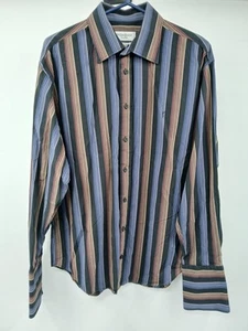 Yves Saint Laurent Men’s Striped Cotton Shirt Size L - Picture 1 of 6