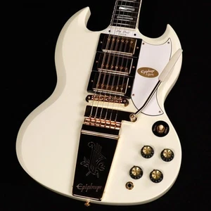 Epiphone 1963 Les Paul SG Custom Maestro Vibrola Classic White - Picture 1 of 10