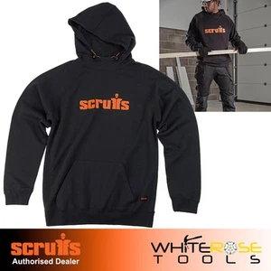 Scruffs Tamworth Logo Hoodie Black Cotton Workwear Jacket Choose Size - Picture 1 of 12