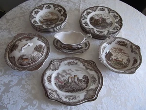 Speiseservice für 6 Personen "Old Britain Castles" in braun von Johnson Bros. - Bild 1 von 9
