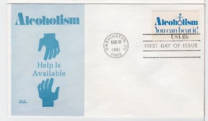 TurtlesTradingPost- Alcoholism - 1981 #1927- Bazaar  Cachet FDC - Picture 1 of 1