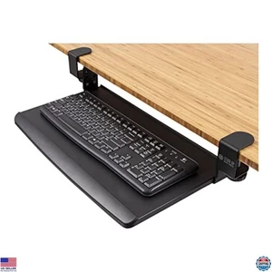 Adjustable Clamp-On Under Desk Keyboard Tray, 24.5" Wide, Fits Desks Up to 1.5" - Picture 1 of 6