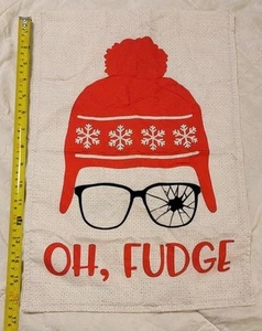 12×18 Christmas Garden Yard Flag Oh Fudge A Christmas Story - Picture 1 of 3