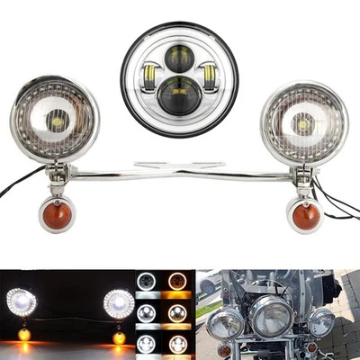 Barra de luces de paso de faros de 7" para Suzuki Intruder Volusia VS VL 700 800 1400 Foto 1 de 4