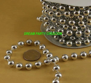 10MM Faux Pearl Plastic BEADS on a String Garland ( 18 Feet Per Roll ) - Picture 1 of 5