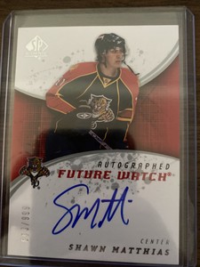 2008-09 SP Authentic Future Watch Auto Shawn Matthias #/999 Panthers Rookie RC