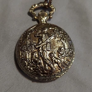 Reloj de Bolsillo De Colección R Henry Antimagnético Trabajo Escena de Caza C1970 - Imagen 1 de 11