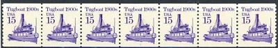 Tugboat 1900s Transportation Coil MNH PNC7 Plate 1 Block Tagged Scott's 2260 - Image 1 of 2