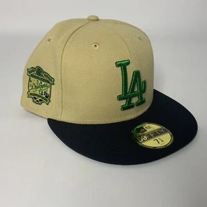 New Era Dodgers Beige 2 Tone South Bend Lucky Vegas 59FIFTY Fitted Hat 7 3/8 NEW - Picture 1 of 12