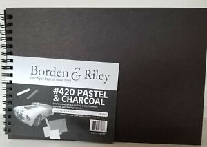 Borden & Riley #420 Charcoal/Pastel Paper in Hardcover Sketch Book, Side Spiral,