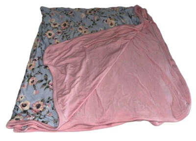 Manta de seguridad Everly Grey BabyGrey azul rosa floral Lovey Foto 1 de 4