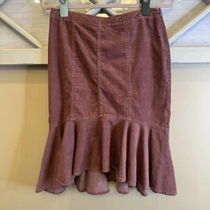 Anthropologie Pilcro Genie's Cord Flare Pencil Skirt Size 04 Beautiful Rose - Picture 1 of 6