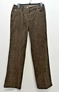 New Direction Petite Womens Straight Leg Stretch Fit Brown Corduroy Jeans 6P - Picture 1 of 10
