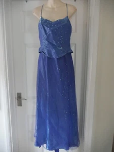 Ball Gown Purple/ Blue Laura Ryner Size 7/8 UK 8 Prom Diamante Wedding Shimmer - Picture 1 of 14