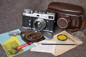 ¡REPARADO! Cámara telémetro Leningrado rara de colección Júpiter 8 de fábrica 1958 GOMZ - Imagen 1 de 15