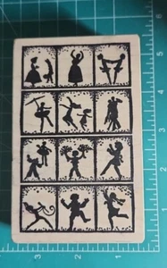 Sello de goma collage silueta de baile magenta para niños usado en excelente estado - B14 - Imagen 1 de 6