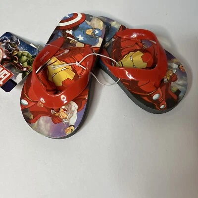 Disney Marvel Avengers Iron Man Captain America Toddler Boys Flip Flops NEW! - Image 1 of 4
