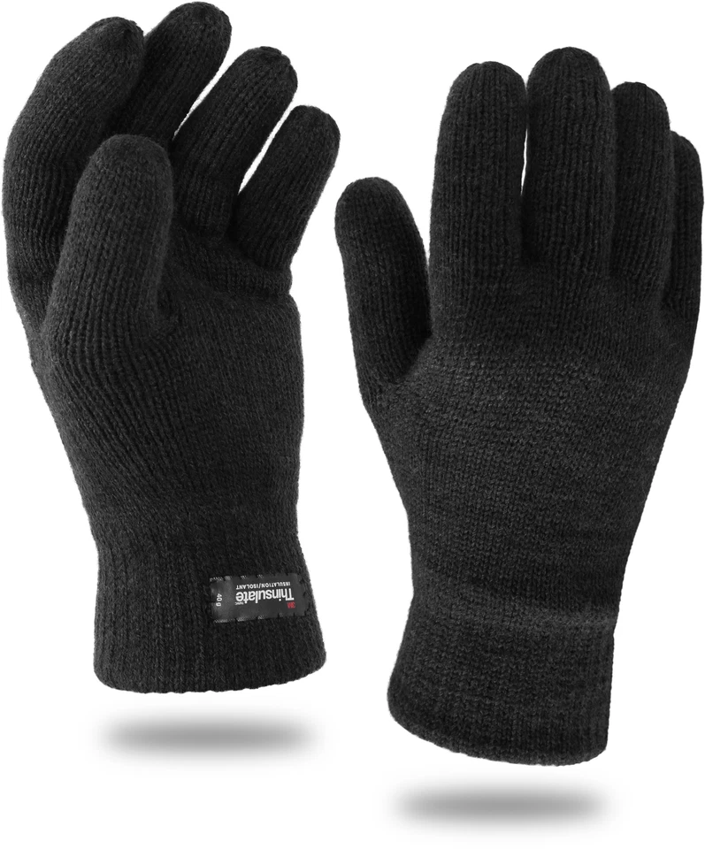 STORFISK FISHING & MORE Wärmende Winter Thermohandschuhe Strick mit Thinsulate Innenfutter (40 g)
