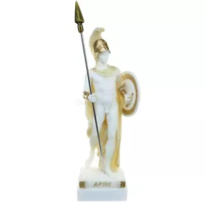 Statue antiker griechischer Gott Ares Alabaster 9,5" - 24 cm Gussmarmor Mythologie - Bild 1 von 10