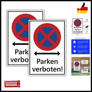 2 Stück 30 x 20 cm Parken Verboten Schild - aus stabiler PVC Hartschaumplatte... - Bild 1 von 8