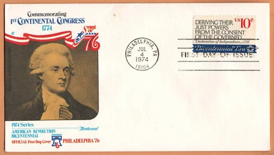 US 1974  Very Fine FDC Philadelphia Commemorating  1st Continental Congress 1774 - Image 1 of 2