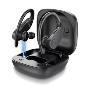 Kabellose Bluetooth Kopfhörer Wasserdicht Sport Headsets Ohr Haken Ohrhörer Mikro - Bild 1 von 12