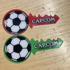 Pinball Flipper Football Promo Plastic Key Chain Set - Capcom NOS - Picture 1 of 7