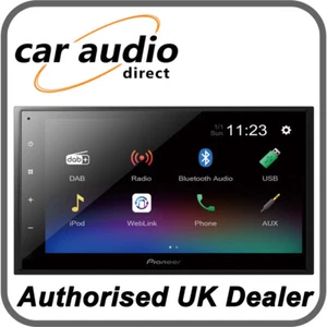 Pioneer DMH-A340DAB 6.8" Mechless Double DIN Touch Screen Stereo Bluetooth MP3 - Picture 1 of 2