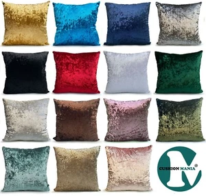 Velvet Cushion Cover Cushions Plain Crush Velvet 17"x17" 20"X20" 23"X23" - Picture 1 of 47