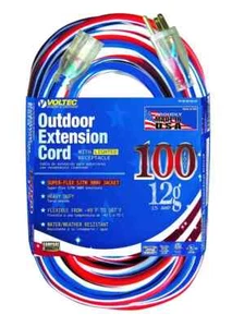 Cable de extensión Voltec 05-00159-US 100 FT 12/3 SJTW con extremo iluminado HECHO EN EE. UU. - Imagen 1 de 3