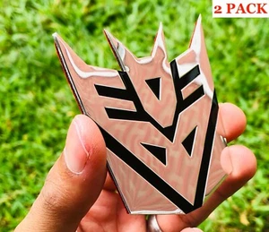 (2 PACK) ALUMINUM Transformers Autobots Decepticon Car Sticker Decal Emblem - Picture 1 of 12