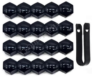 20x For Volvo XC40 2018-2023 GLOSS BLACK WHEEL BOLT NUT COVERS Inc. REMOVAL TOOL - Picture 1 of 1