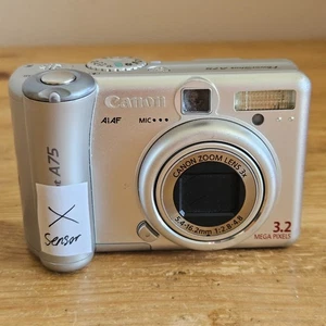 Canon PowerShot A75 3.2MP Digital Camera Silver - FOR PARTS / REPAIR - Picture 1 of 7