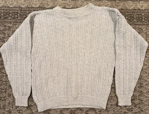 Vintage Scottish Isles Herren Medium 100 % Baumwolle grau schwerer Pullover - Bild 1 von 4