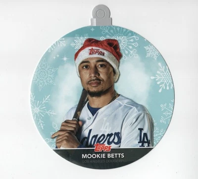 MOOKIE BETTS 2020 TOPPS HOLIDAY ORNAMENT CARD #WHO-MB LOS ANGELES DODGERS - Image 1 of 2