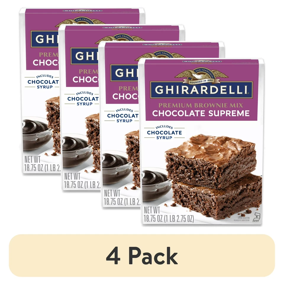 (Paquete de 4) Mezcla de Brownie Supreme de Chocolate GHIRARDELLI - Cajas de 18,75 oz Foto 1 de 4
