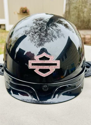 Винтажный Harley Davidson женщин блестящий Skyline половина шлем/стразы/размер большой - Изображение 1 из 4