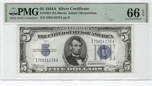 United States 5 Dollars 1934 Fr-1651 PMG 66 EPQ - Picture 1 of 2