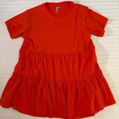 ASOS Women's Orange Tiered Cotton Top, size 2 - Image 1 of 4