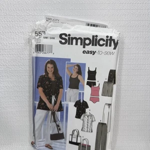 Simplicity 5571 Misses Plus Pants Shorts Shirt Tankini Pattern 18W-24W Uncut - Picture 1 of 5
