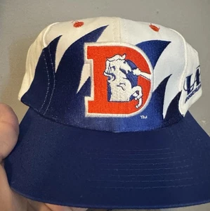 Vintage Denver Broncos Haizahn Mütze Cap 90s Snapback Logo Athletic NOS - Bild 1 von 5