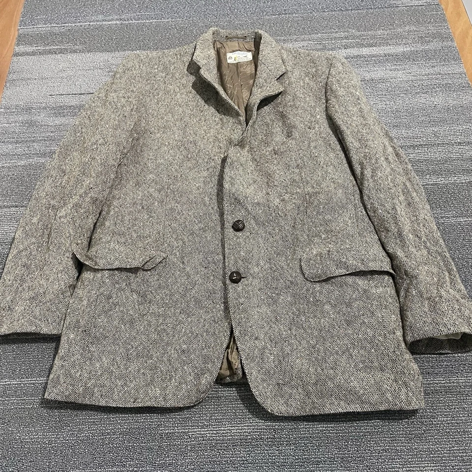 Vintage Magee Sport Coat Mens 44 Regular Brown Donegal Handwoven Blazer Speckled - Image 1 of 4