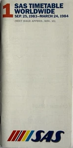 Horario de SAS Scandinavian Airlines - septiembre 1983 - Imagen 1 de 1